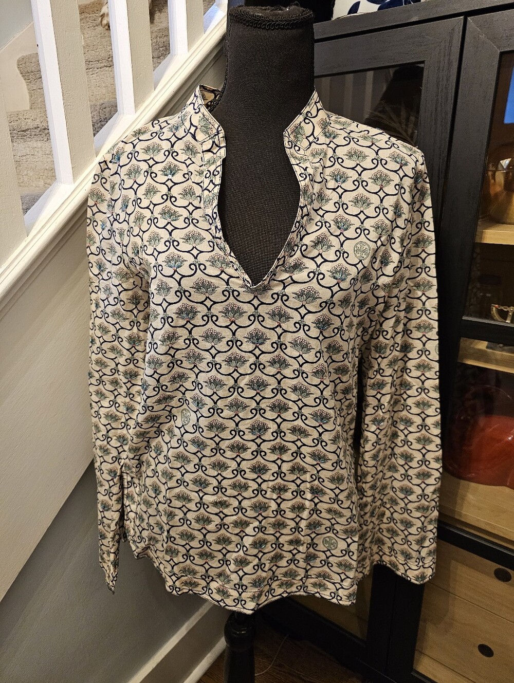 Tory Burch Botanical Tunic With A Split-Neckline